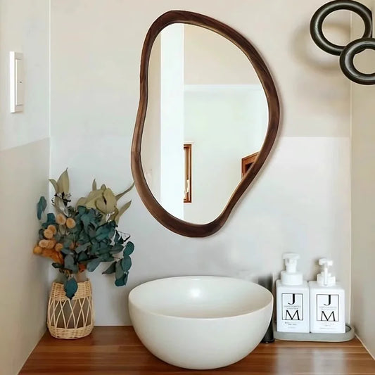 Aesthetic Frame Mirror Vanity Horizontal Design Women Mirror Bedroom French Vintage Adornos Para El Hogar House Decoration