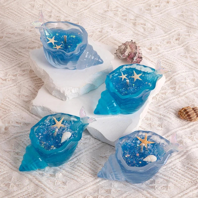 Sea Shell Aromatherapy Candle Creative Starfish ShellSea Sh Scented Candle Handmade Sea Shell Whirlpool Candles Home Decorations