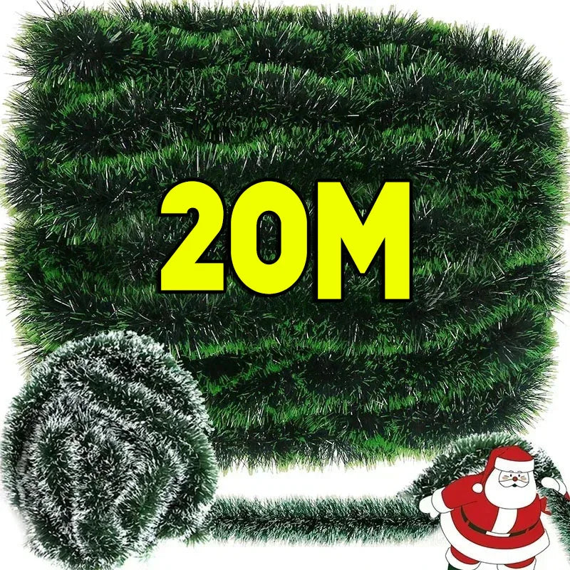 20/2m Christmas Green Cane Ribbons Garland DIY Xmas Tree Ornaments Cane Ribbon Wreath Hanging Pendents Home Party Decor Supplies