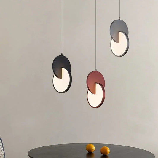 Nordic Designer Solar Eclipse Chandelier Adjustable Ceiling Panel Suspension Atmosphere Bedside Bedroom Lighting Fixtures Decor