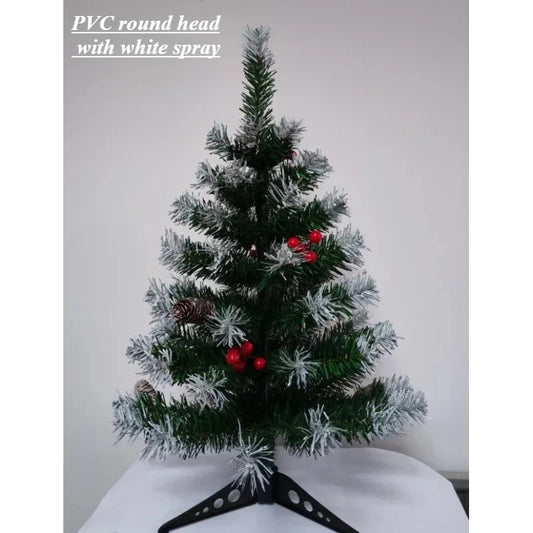 Small Christmas Tree PVC with LED Light Bar Pine Cone Christmas Tree New Year Party Christmas 45cm/60cm Atmosphere Decoration