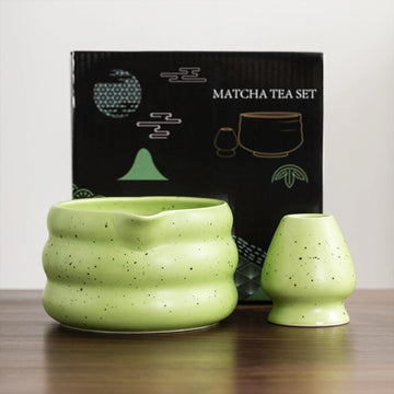 2pcs/set Matcha Bowl Jar Tea Set Professional Matcha Tool Japanese Household Traditional Matcha Whisk Holder for Birthday Gifts