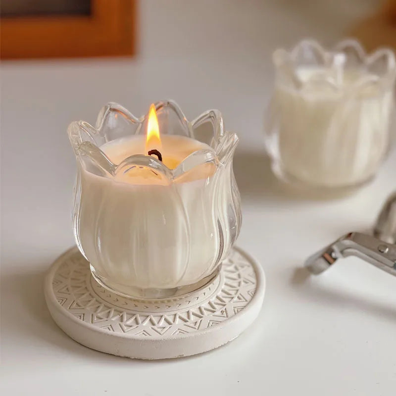 Tulip Scented Candle Valentine's Day Romantic Smokeless Candle Mother's Day Gift for Female Friend Scented Home Decor