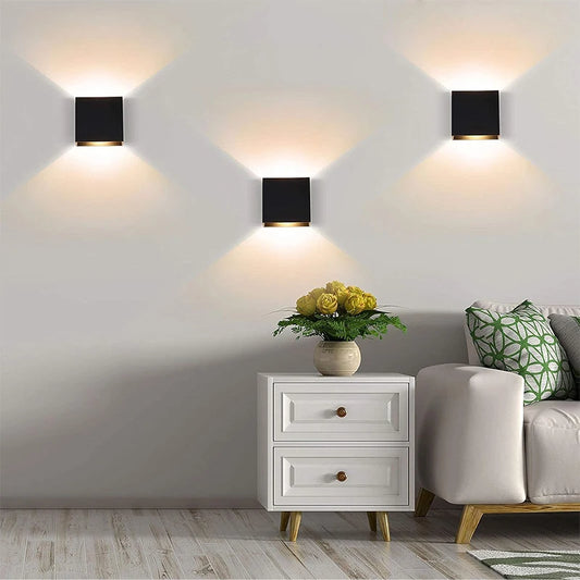 LED Modern Wall Lamp Up And Down Spot Lights DC85-265V Adjustable Surface Mounted Cube Led Garden Porch Light Indoor
