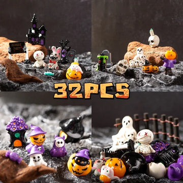 Micro Landscape Halloween Resin Decoration Mummy Ghost Pumpkin Figurines Home Decor Desktop Small Ornaments Miniatures Crafts