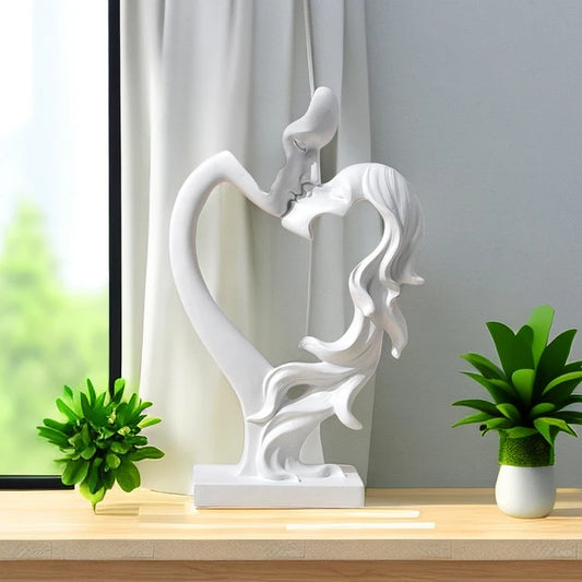 NORTHEUINS Nordic Abstract Couple Statue Decoration Kissing Deep Love Resin Figurines Valentine's Day Gifts Decor Accessories