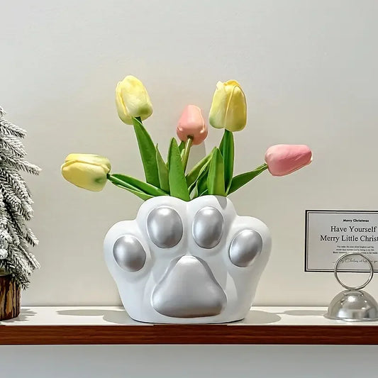 Creative Cute Cat Paw Vase Desktop Decoration Flower Arrangement Living Room Tv Cabinet Porch Dining Table Tulip Decoration