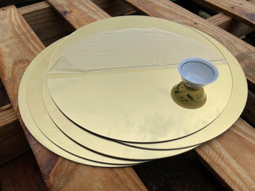 Diameter 300mm Safe Light Gold Round Mirror Acrylic Tray For Home Decor,Wedding Table Candle Centerpiece,Photographic Background