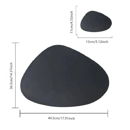 1/4/10sets Triangle Placemat and Coaster Set Shaped Christmas Kitchen Table Mats Pads Nordic Leather Table Decoration Mat 식탁매트