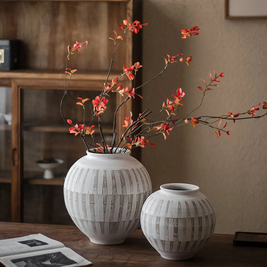 Jingdezhen-Ceramic Vase, Ins Style, Flower Arrangement, Decorative Moon Clay Pot, Senior Sense, Wabi-Sabi, Chinese Zen orn