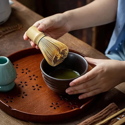 Matcha Whisk Set Bamboo Tranditional Tea Japanese Matcha Brushing Tool Multifunction Handmade Starter Kit Utensil For Ceremonial