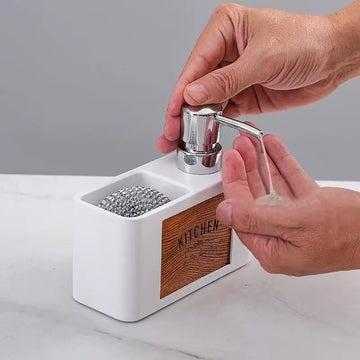 Kitchen Soap Dispenser, Bathroom Hand Wash Bottle with Refillable Soap Container and Cleaning Ball