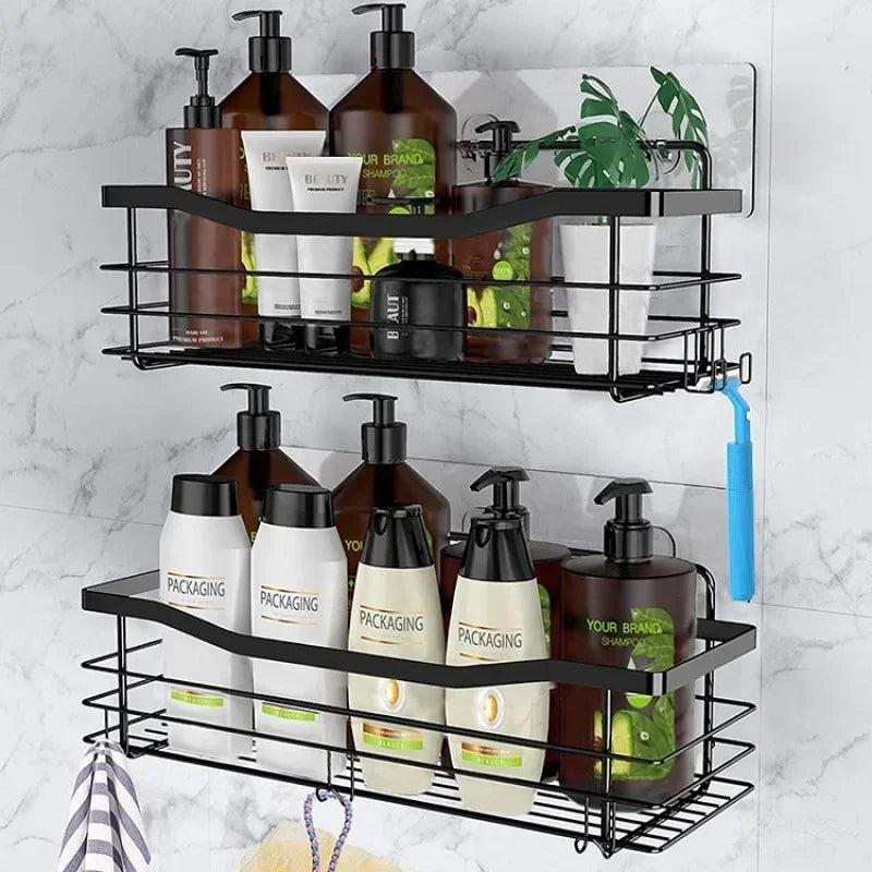 Stainless Steel Kitchen Storage Rack Wall Mounted Bathroom Shelf Organizer Shampoo Holder Storage Shelf Bathroom Basket Holder