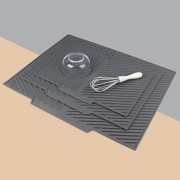 Silicone Wave Drying Mat Non Slip Dish Drainer Pad Heat Resistant Foldable Kitchen Table Placemat for Countertop Insulation