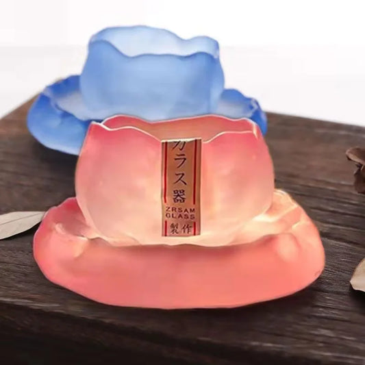 New Japanese-style first snow pink lady's master cup frozen small teacups gradient tea cups handmade glasses