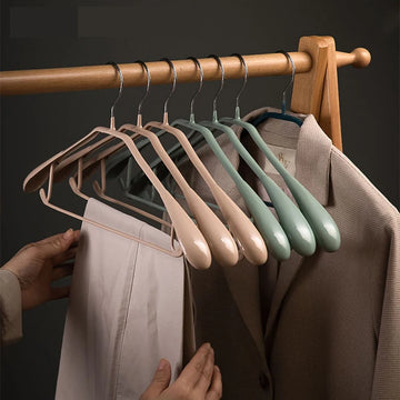 5-30PCS Wide-Shoulder Suit Hangers,Non Slip Wardrobe Organizer Hanger Rack for Clothes,Black Durable Thick Coat Hanger for Pants