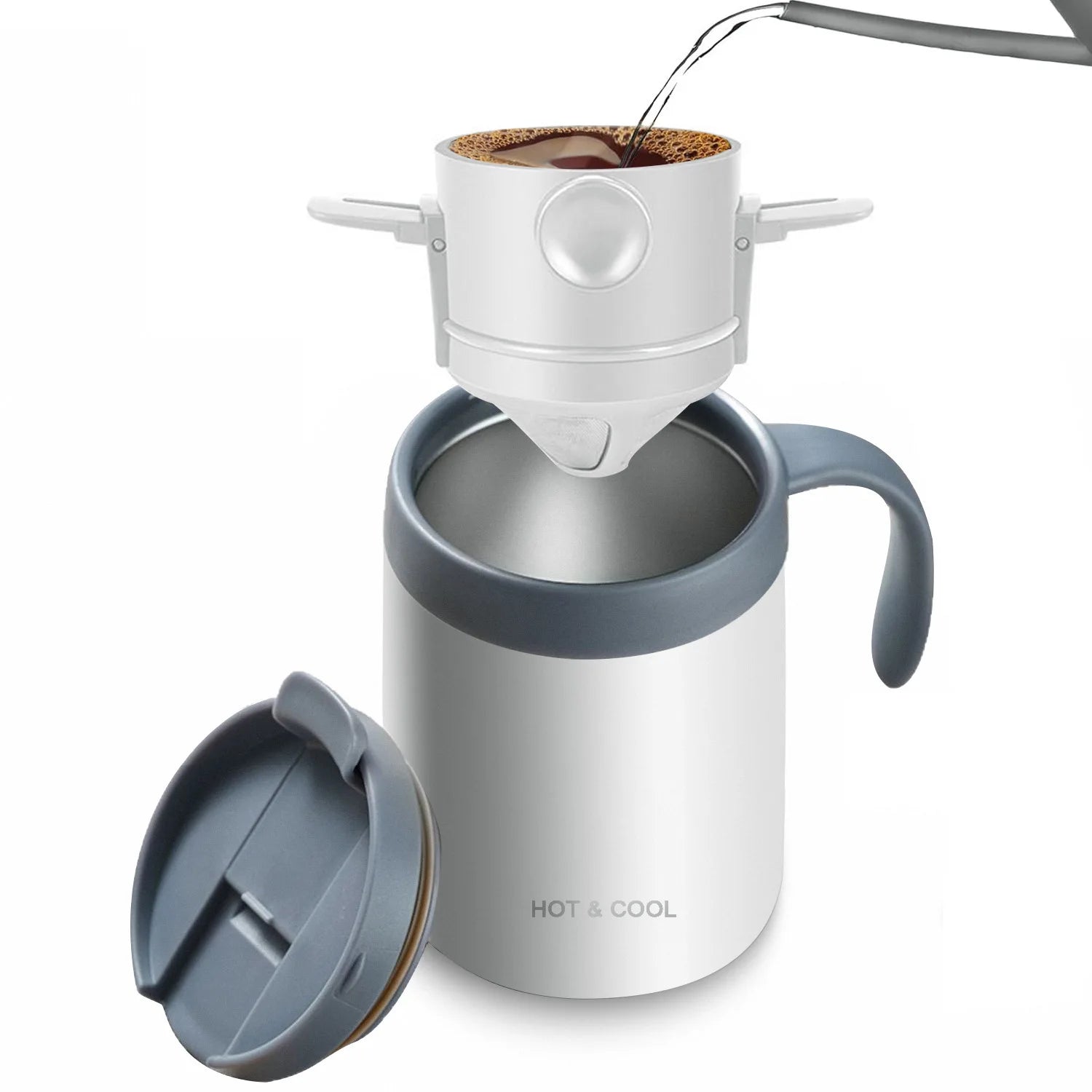 Stainless Steel Insulated Coffee Mug with Filter – Portable Travel Thermal Cup | NaturalBuiltHome