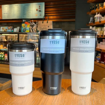 Tyeso Stainless Steel Insulated Coffee Cup – Double Wall Travel Mug for Hot & Cold Drinks | NaturalBuiltHome