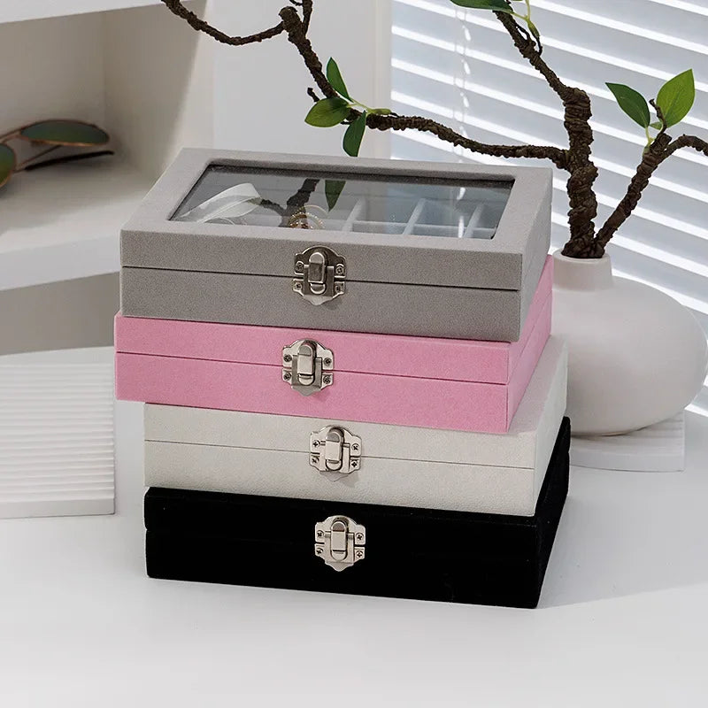 Velvet Jewelry Storage Box – Large Capacity Organizer with Mirror, Necklace, Ring & Earring Holder | Naturalbuilthome