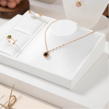 White Leather Jewelry Display Box – Ring, Necklace & Earring Organizer Showcase Tray | Naturalbuilthome