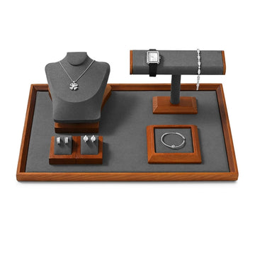 Wooden Jewelry Display Stand – Multi-Piece Organizer for Rings, Necklaces, Bracelets & Watches | NaturalBuiltHome