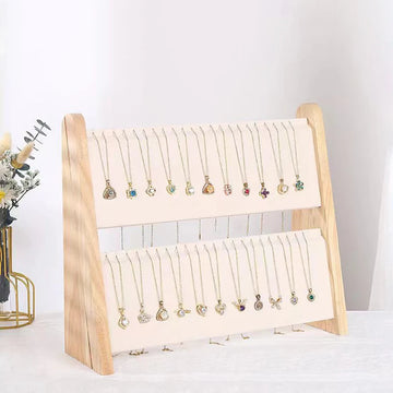 Wooden Jewelry Display Stand – Necklace & Bracelet Organizer with Natural Finish | NaturalBuiltHome