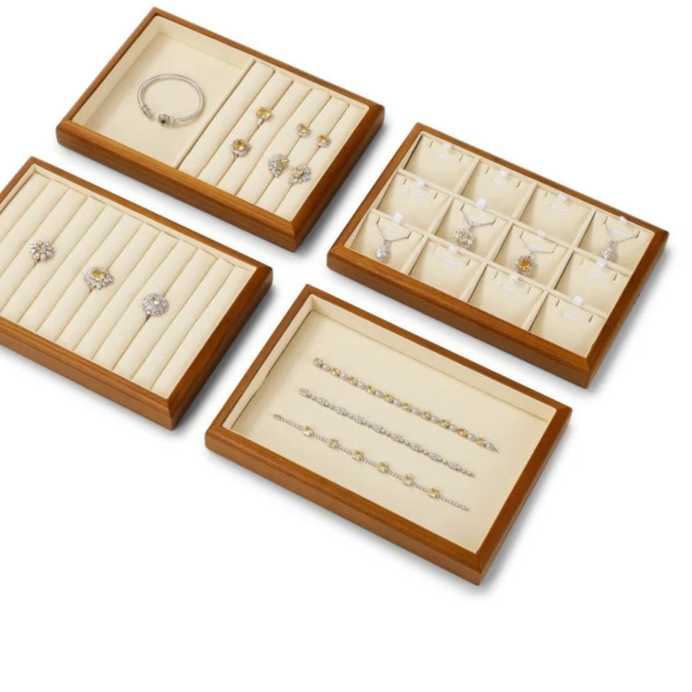 Wooden Jewelry Display Tray – Stackable Organizer for Rings, Earrings & Bracelets | Naturalbuilthome