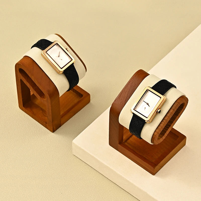 Wooden Watch & Bracelet Display Stand – Elegant Organizer with Velvet Lining | Naturalbuilthome